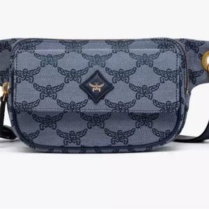 MCM Navy Patterned Crossbody Bag
